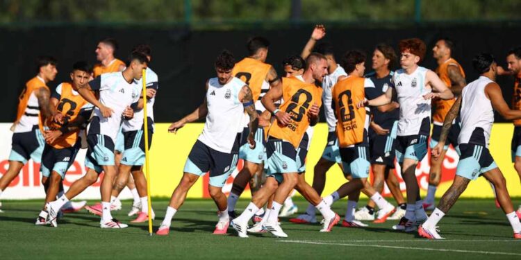 Entrenamiento de Argentina antes de enfrentar a Inglaterra