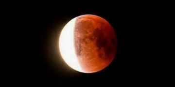 Eclipse lunar en Monte Hermoso