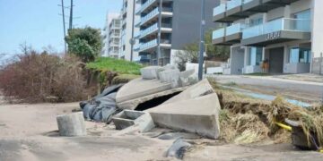 Frente costero de Monte Hermoso tras el temporal